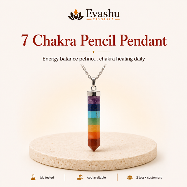 Natural 7 Chakra Pencil Pendant for Balance