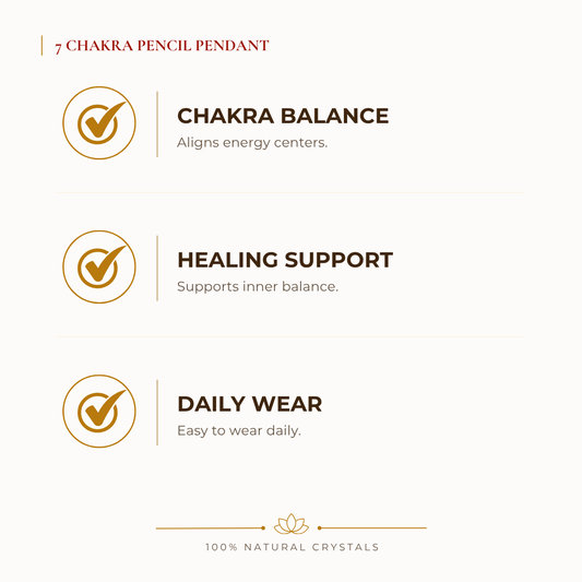 Natural 7 Chakra Pencil Pendant for Balance