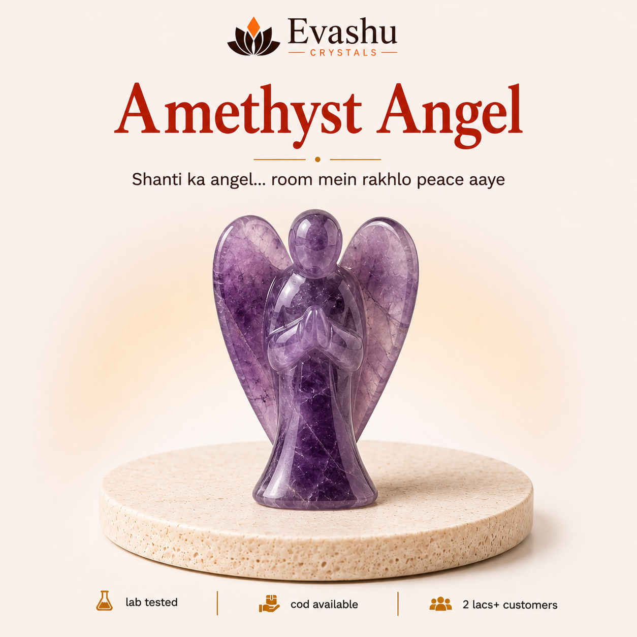 Natural Amethyst Angel Ring for Intuition