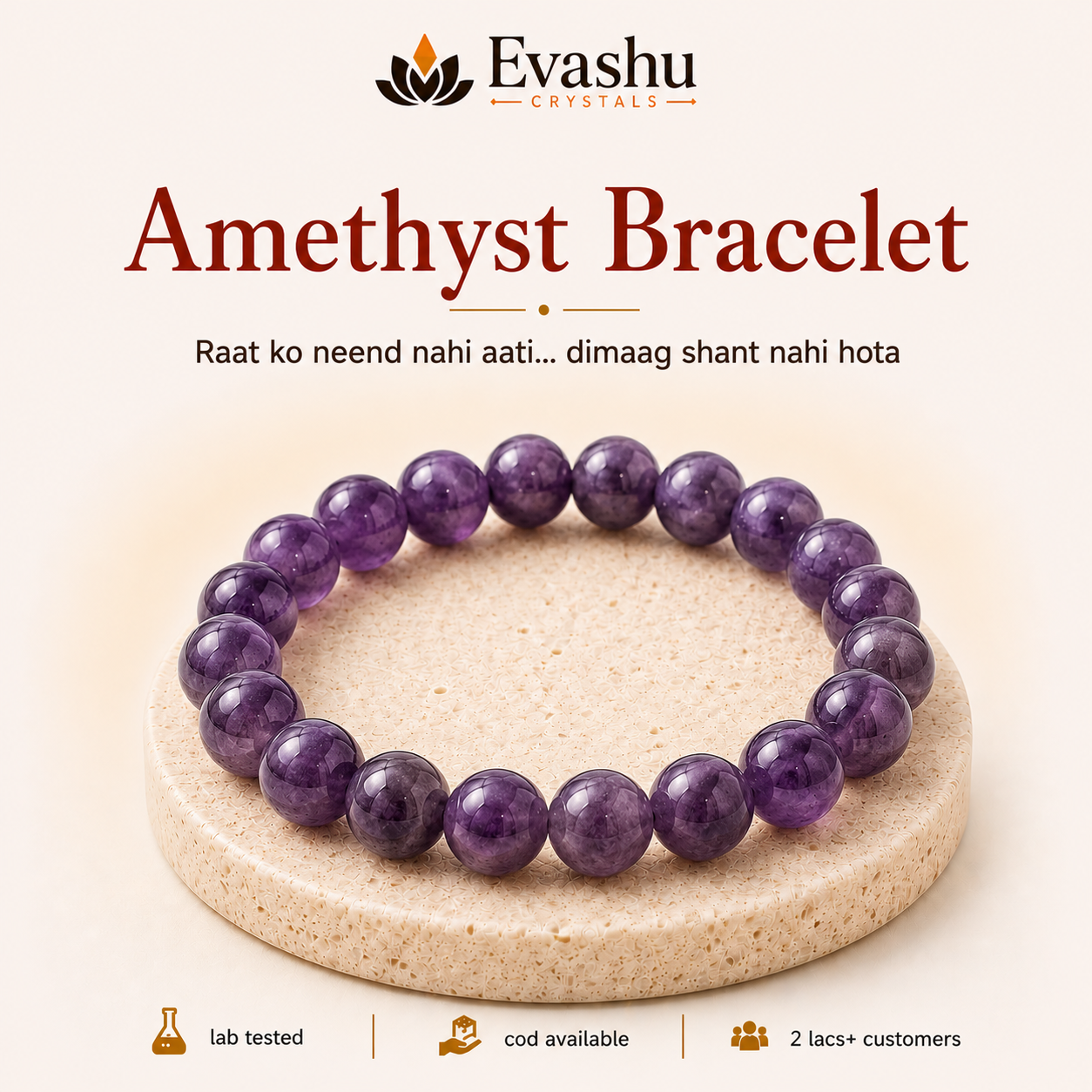 Natural Amethyst 8mm Bracelet for Intuition