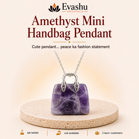 Natural Amethyst Mini Handbag Pendant for Intuition