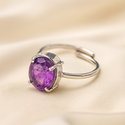 Natural Amethyst Ring for Calm