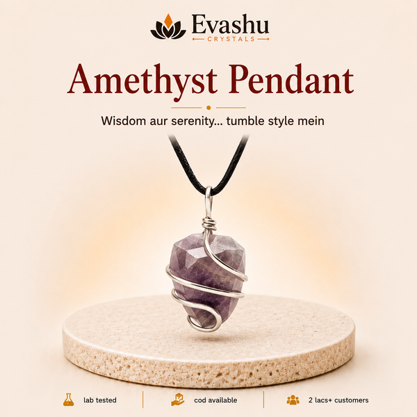 Natural Amethyst Tumble Pendant for Peace