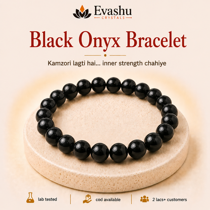 Natural Black Onyx 8mm Bracelet for Willpower