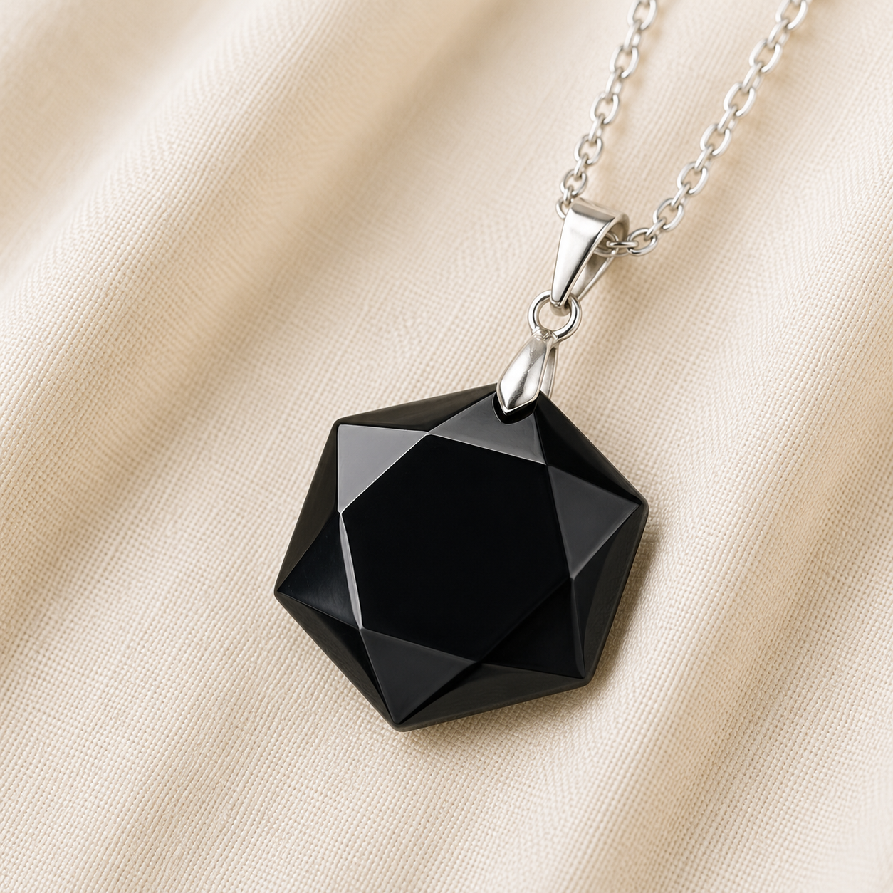 Natural Black Tourmaline Hexagon Pendant for Protection