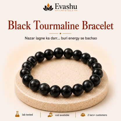 Natural Black Tourmaline 8mm Bracelet for Protection
