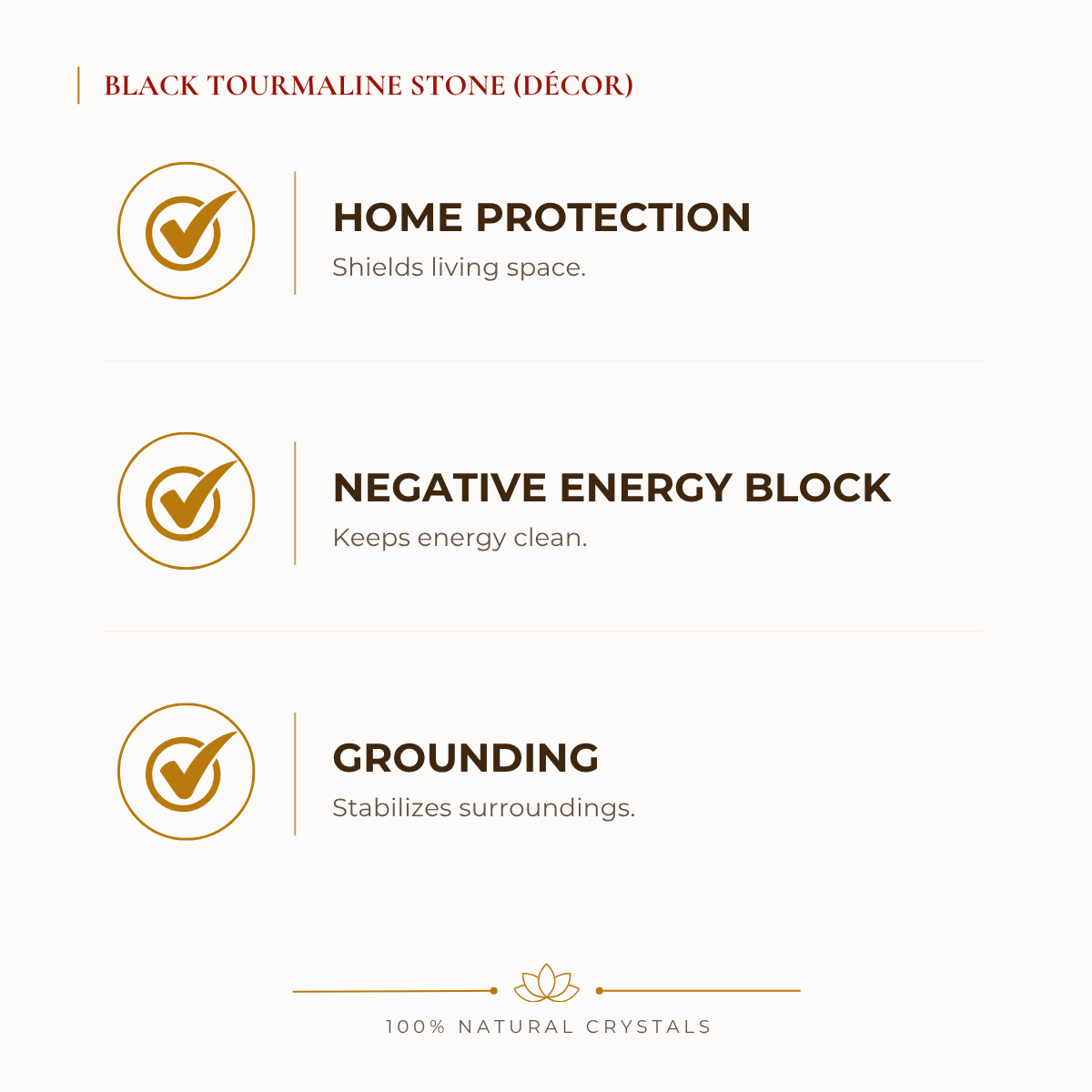 Natural Black Tourmaline Bead for Protection