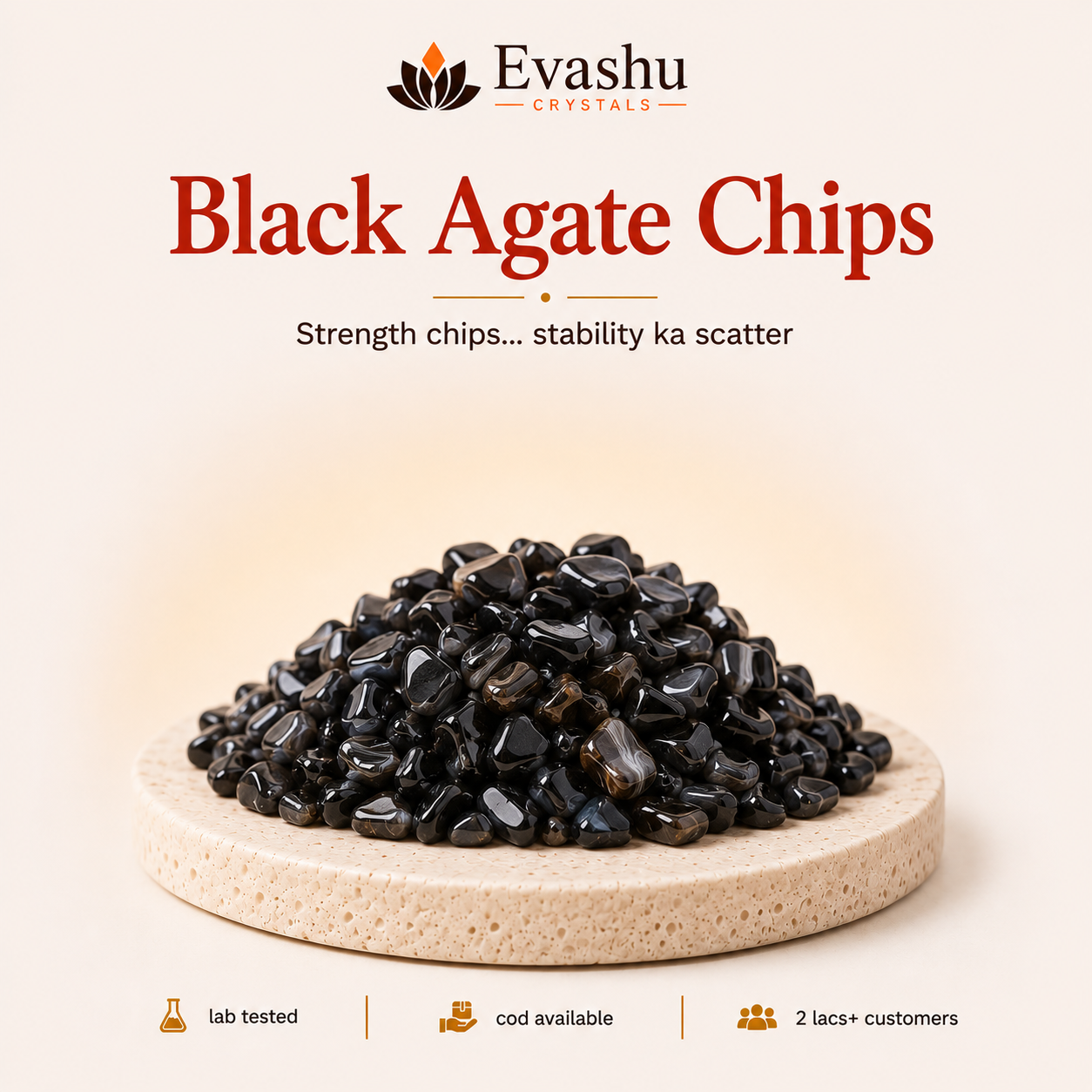 Natural Black Agate Crystal Chips for Grounding