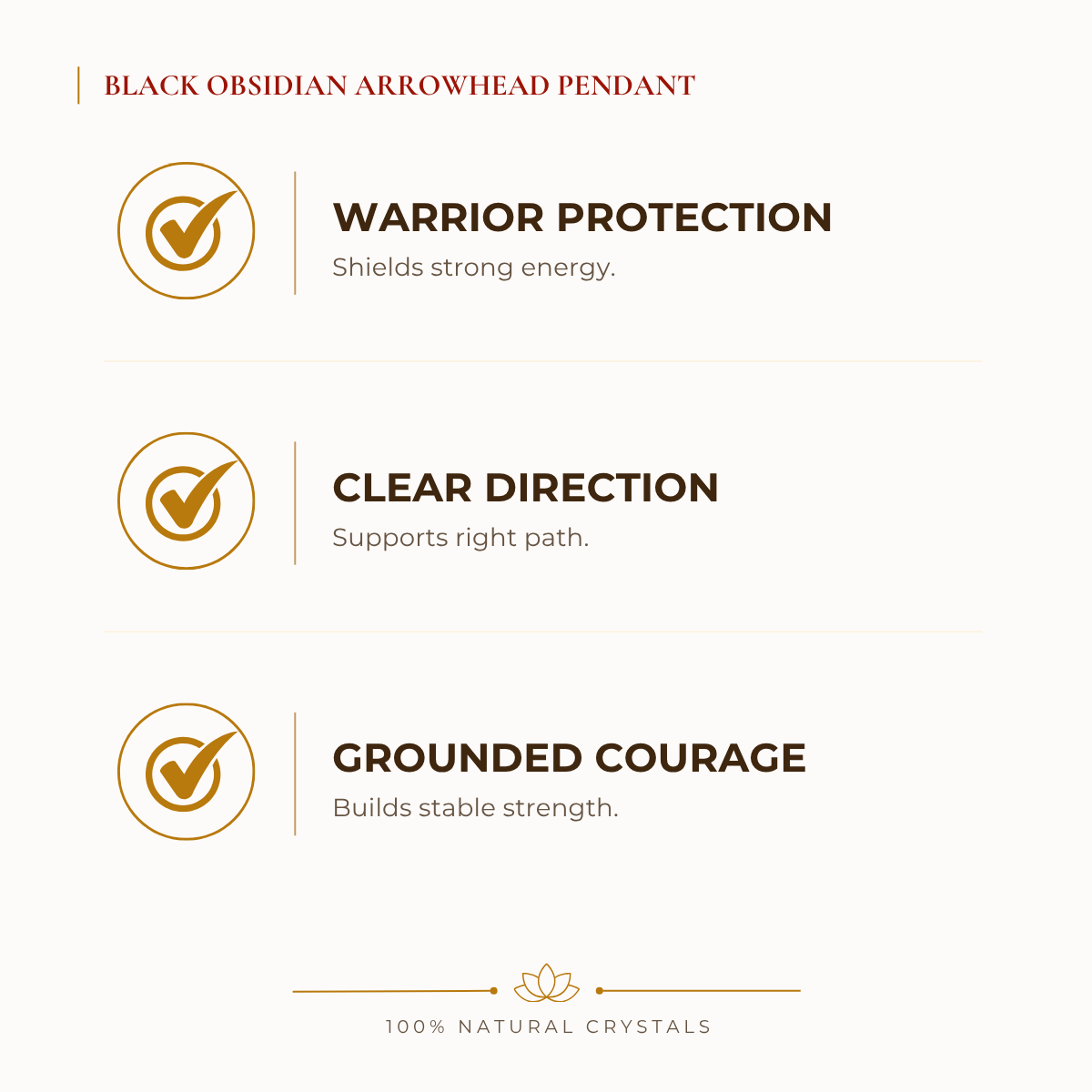 Natural Black Obsidian Arrowhead Pendant for Protection