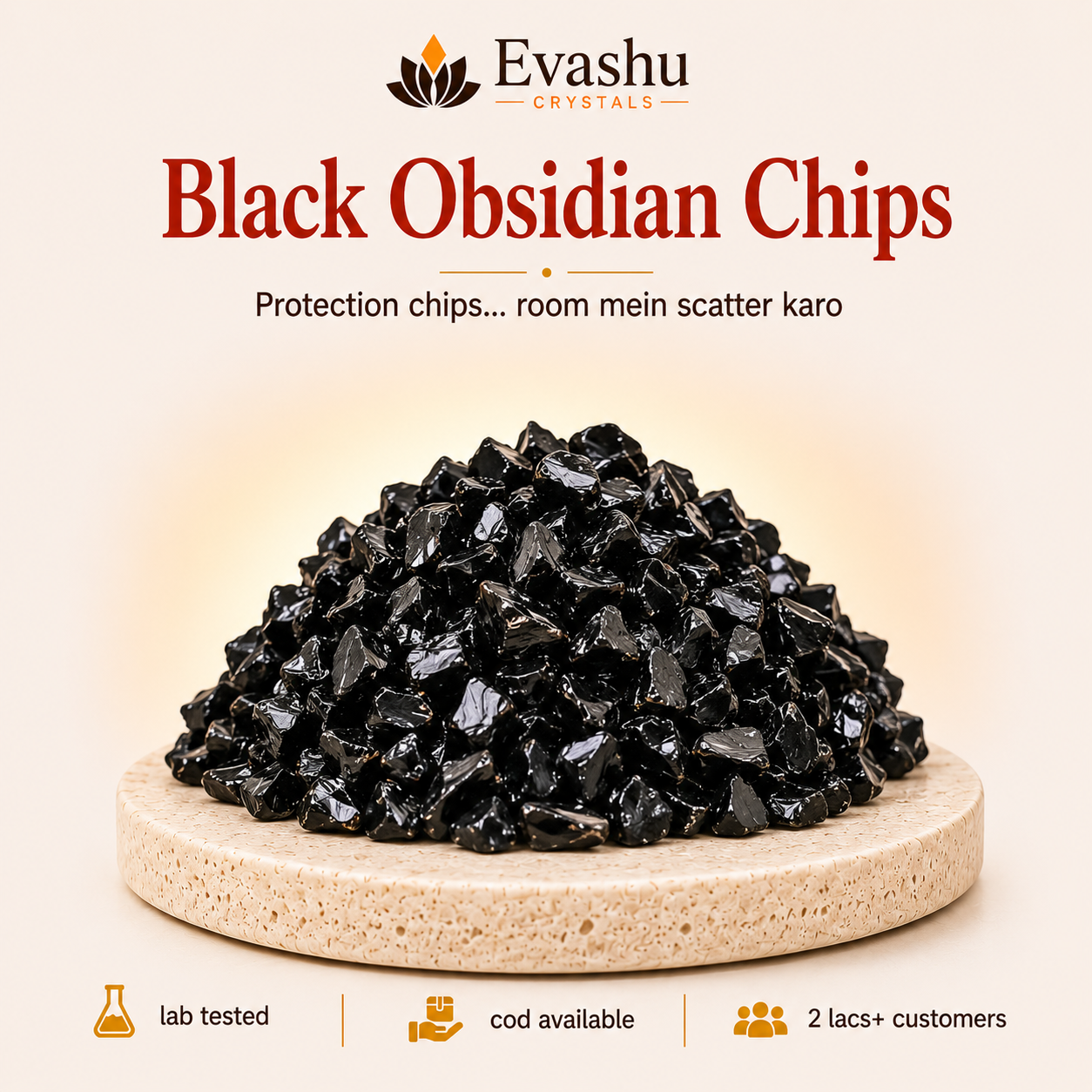 Natural Black Obsidian Crystal Chips for Protection