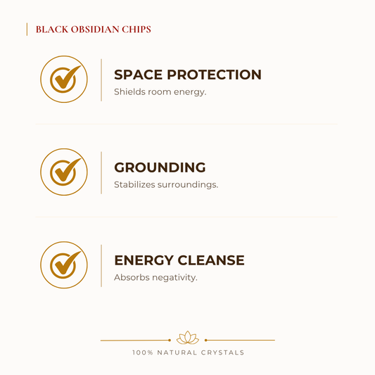 Natural Black Obsidian Crystal Chips for Protection