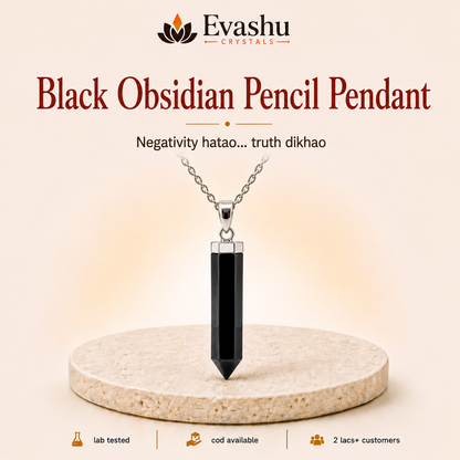 Natural Black Obsidian Pencil Pendant for Protection