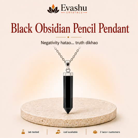 Natural Black Obsidian Pencil Pendant for Protection
