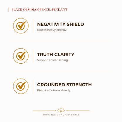 Natural Black Obsidian Pencil Pendant for Protection