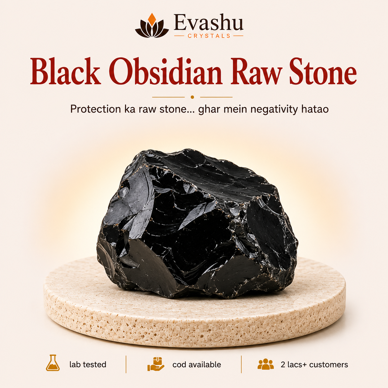 Natural Black Obsidian Raw Stone for Truth