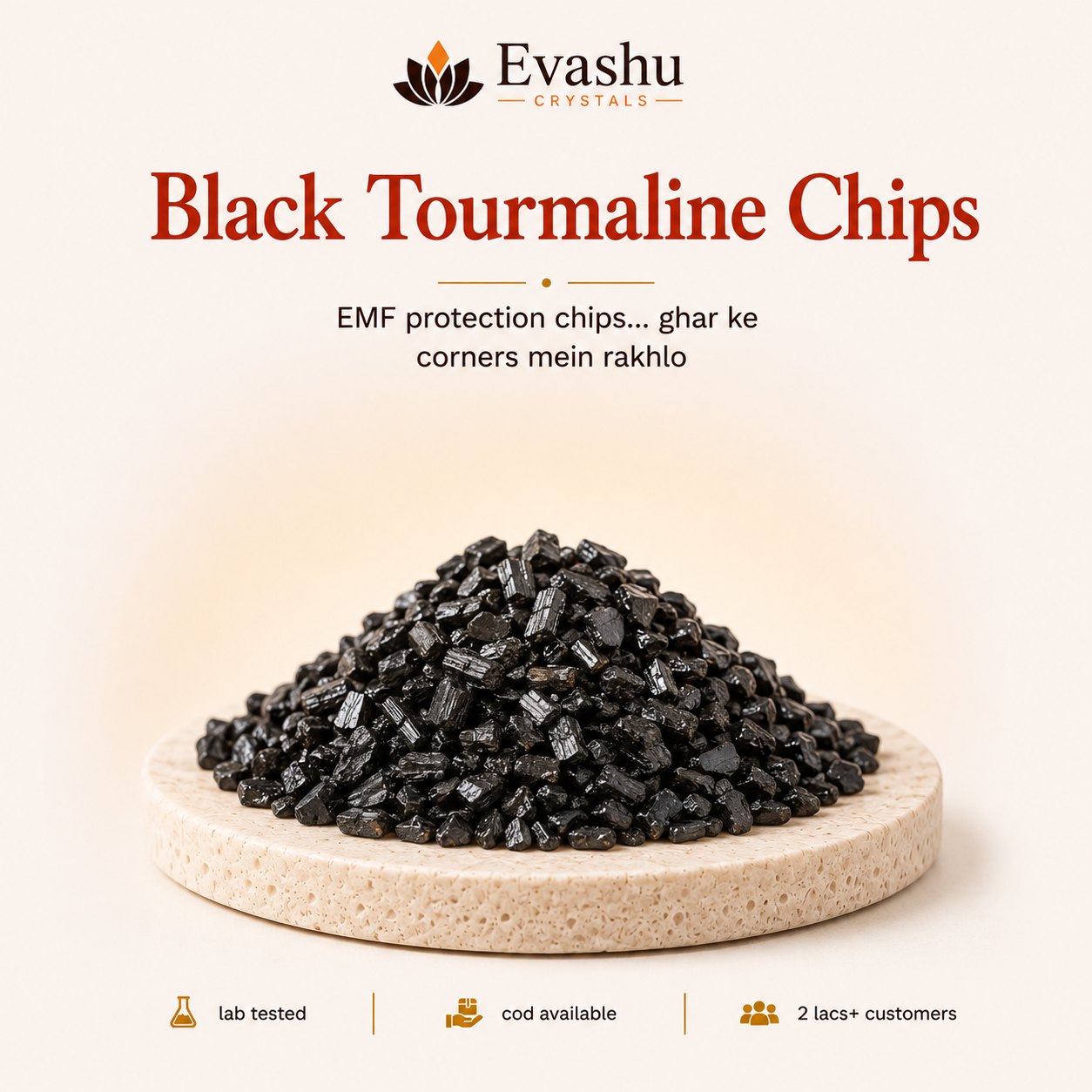Natural Black Tourmaline Crystal Chips for Protection