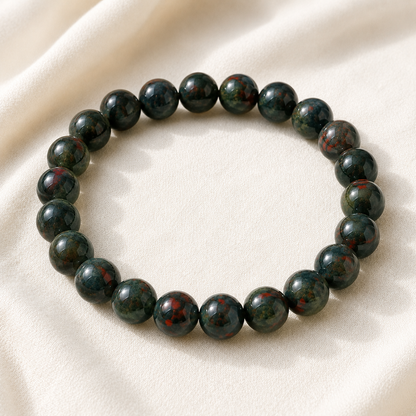Natural Bloodstone 8mm Bracelet for Courage