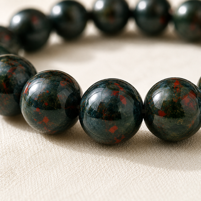 Natural Bloodstone 8mm Bracelet for Courage