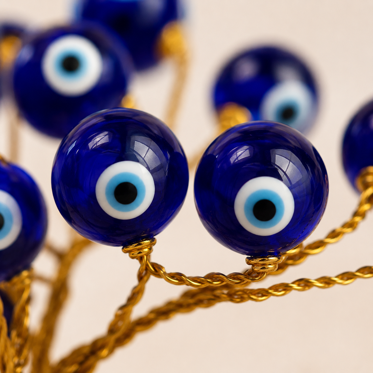 Natural Evil Eye Crystal Tree for Positivity