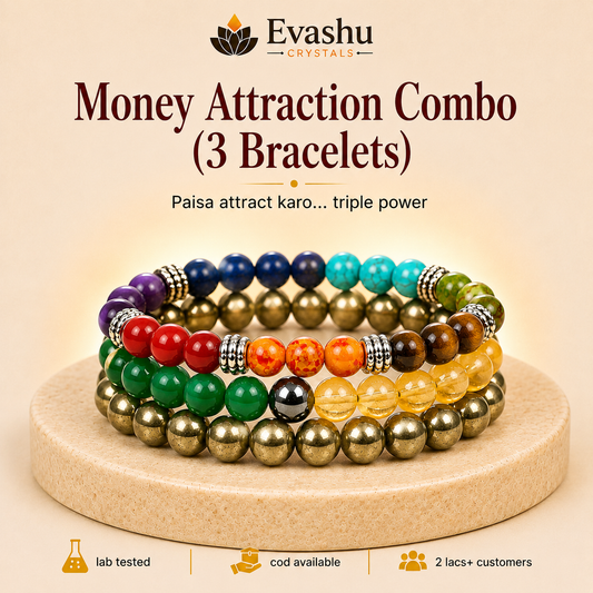 7 Chakra, Pyrite & Prosperity Crystal Bracelet Set for Energy Balance