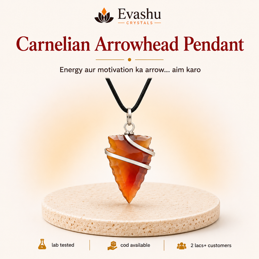Natural Carnelian Arrowhead Pendant for Courage