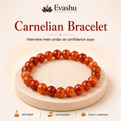Natural Carnelian 8mm Bracelet for Motivation