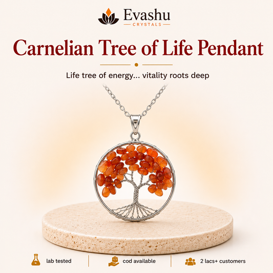 Natural Carnelian Tree of Life Pendant for Creativity