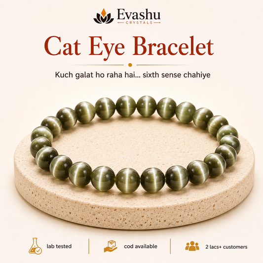 Natural Cat Eye 8mm Bracelet for Good Luck