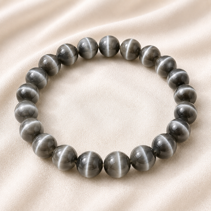 Natural Cat Eye 8mm Bracelet for Good Luck