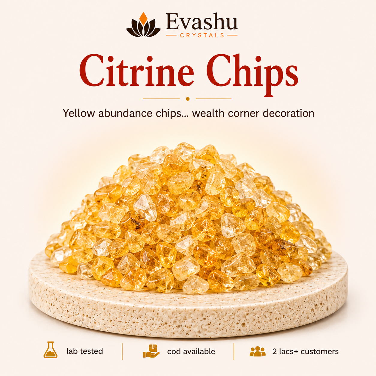 Natural Citrine Crystal Chips for Success