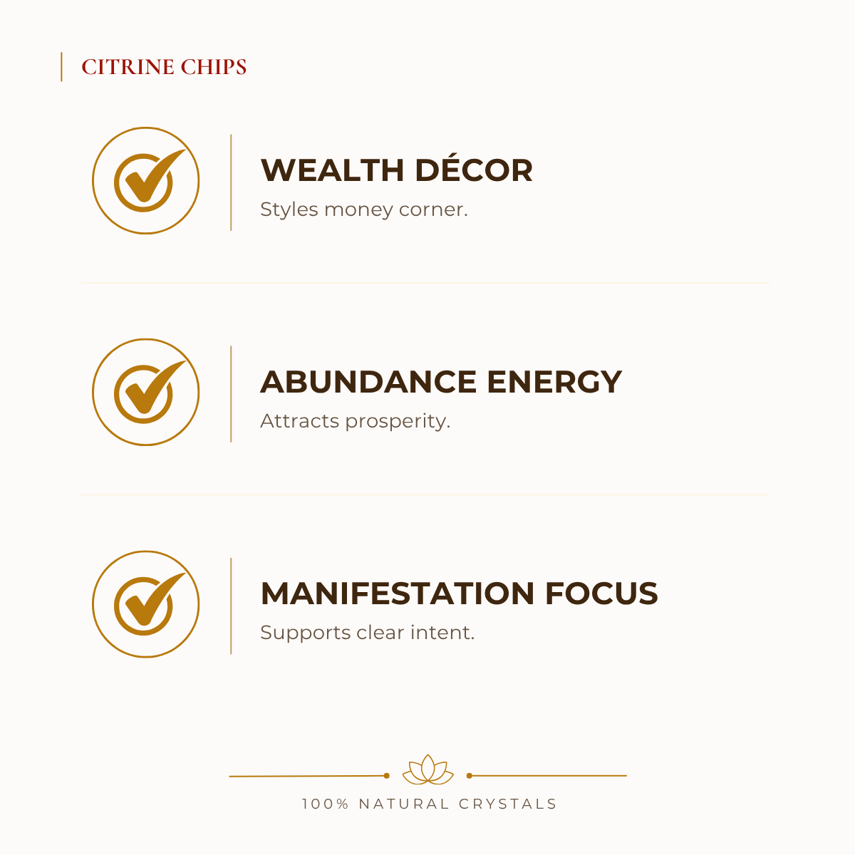 Natural Citrine Crystal Chips for Success