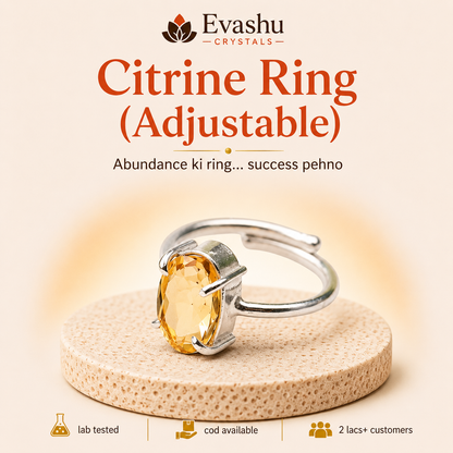 Natural Citrine Ring for Success