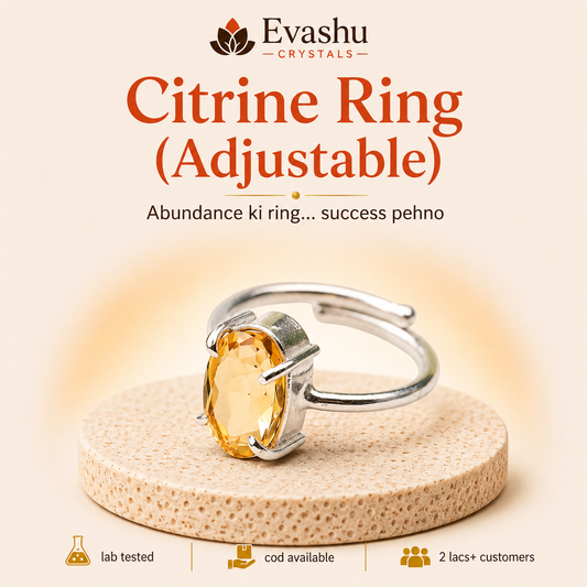 Natural Citrine Ring for Success