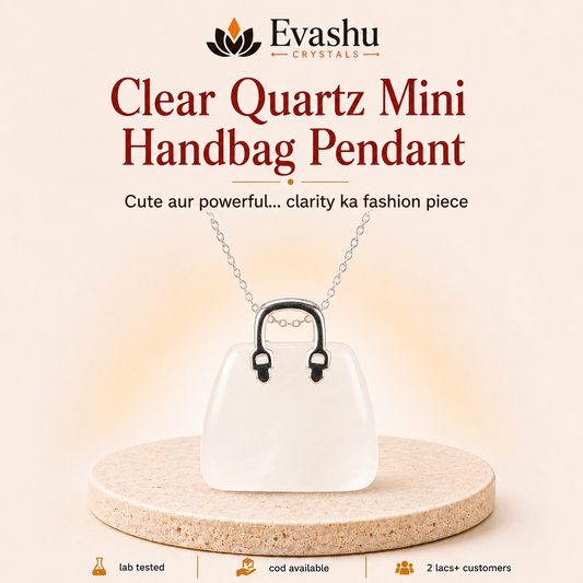 Natural Clear Quartz Mini Handbag Pendant for Focus