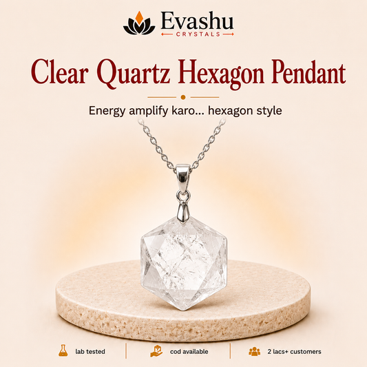 Natural Clear Quartz Hexagon Pendant for Clarity