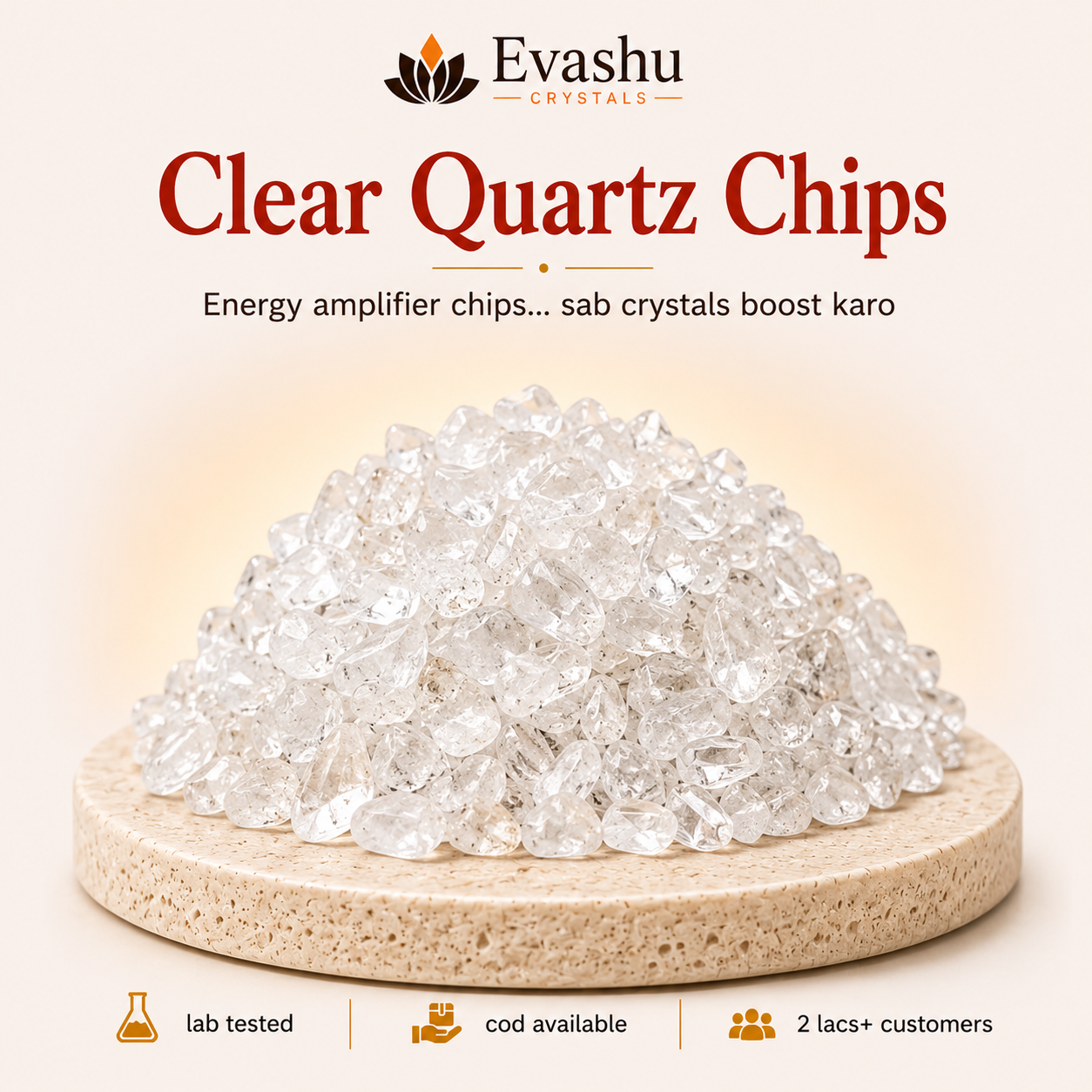 Natural Clear Quartz Crystal Chips for Clarity