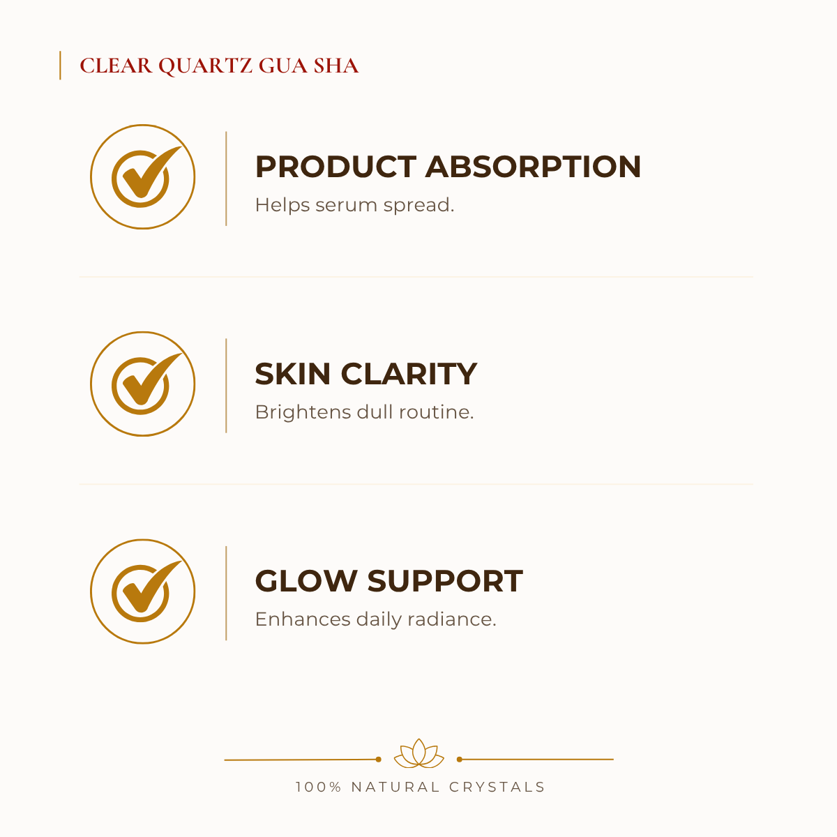 Natural Clear Quartz Gua Sha for Clarity