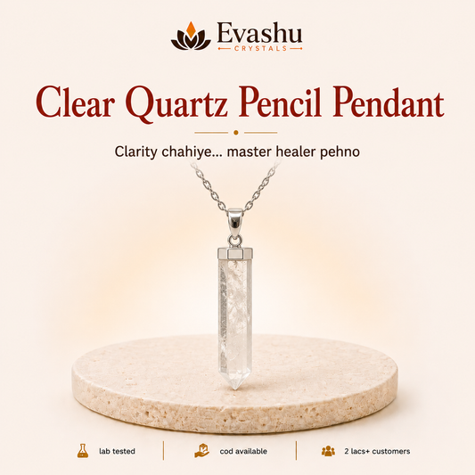 Natural Clear Quartz Pencil Pendant for Clarity