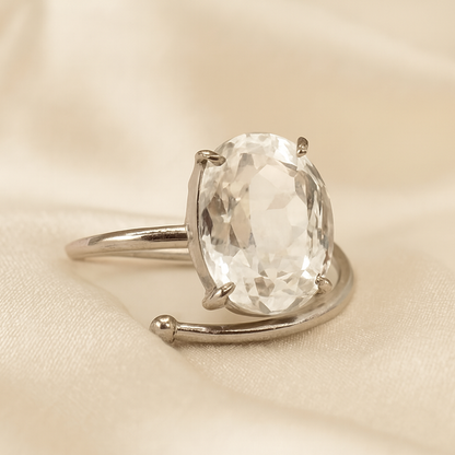 Natural Clear Quartz Ring for Clarity