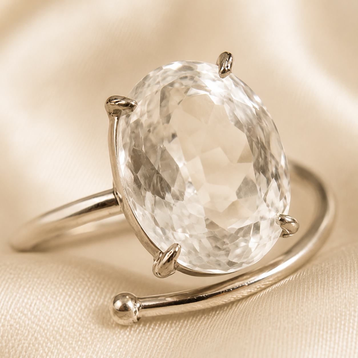 Natural Clear Quartz Ring for Clarity
