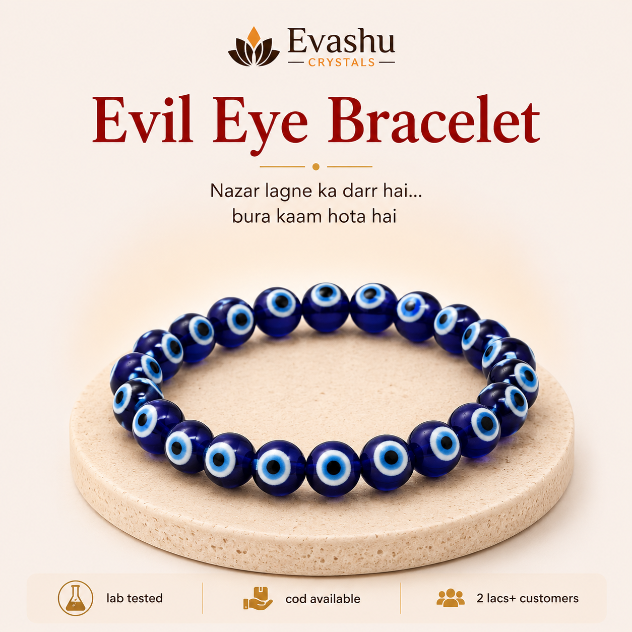 Natural Evil Eye 8mm Bracelet for Protection