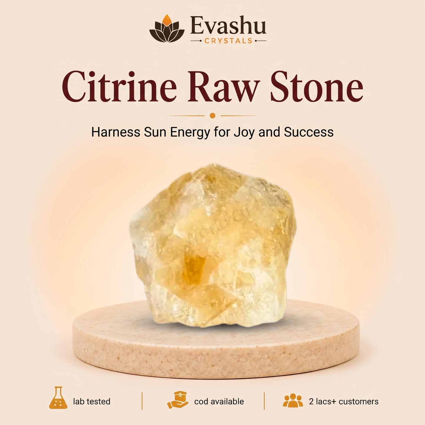 Natural Citrine Raw Stone for Positivity