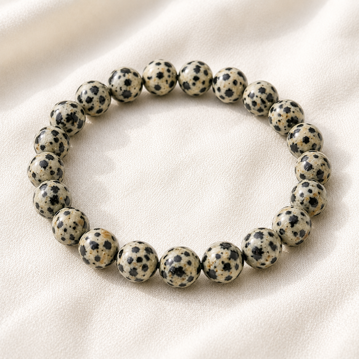 Natural Dalmatian Jasper 8mm Bracelet for Playfulness