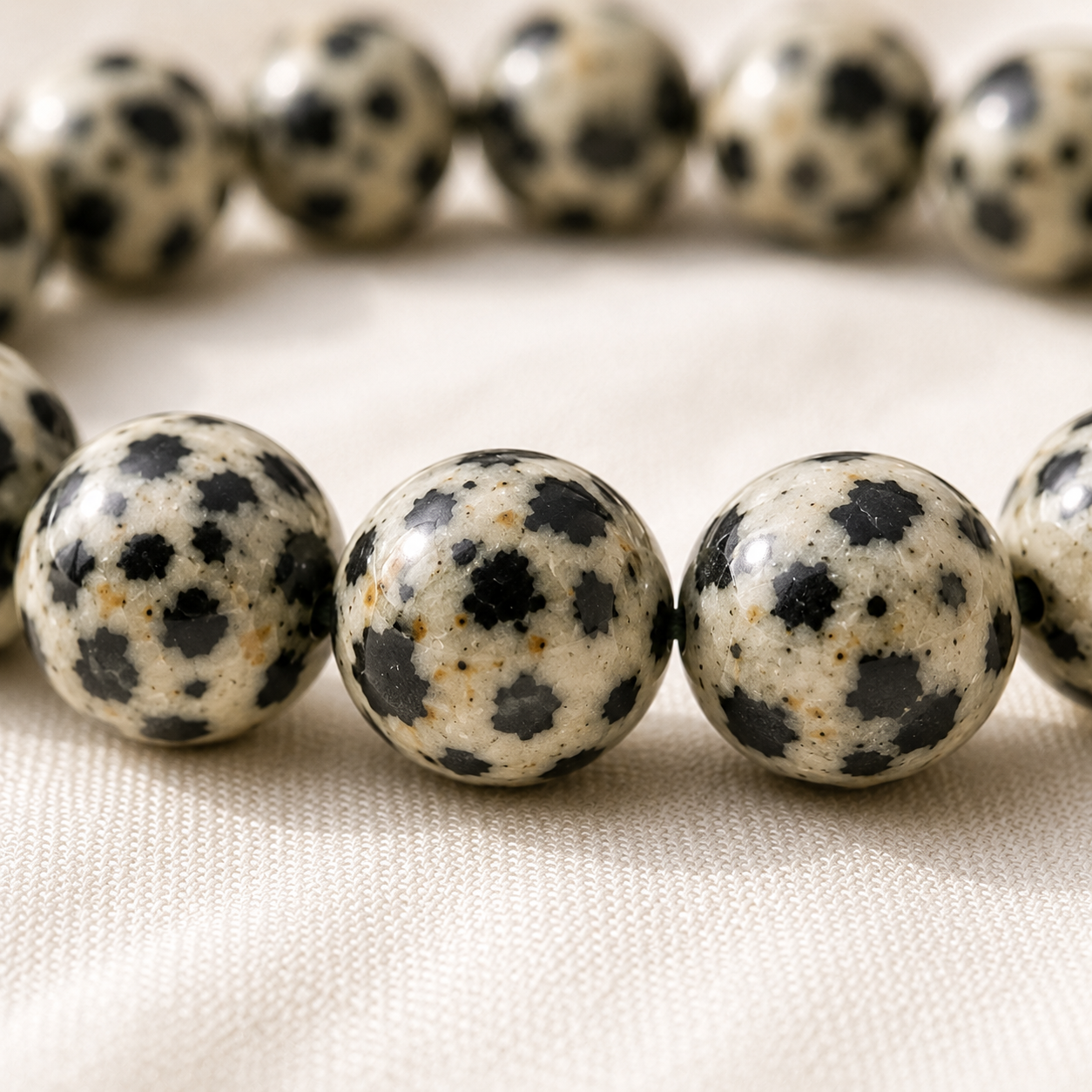 Natural Dalmatian Jasper 8mm Bracelet for Playfulness