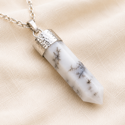 Natural Dendrite Pencil Pendant for Positive Energy