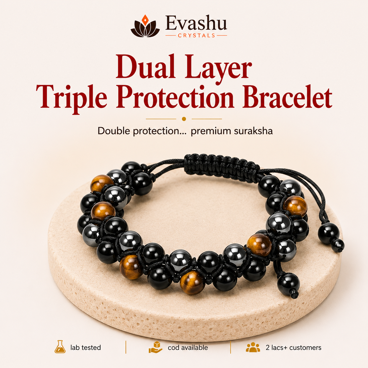 Natural Black Obsidian & Tiger Eye Bracelet for Protection