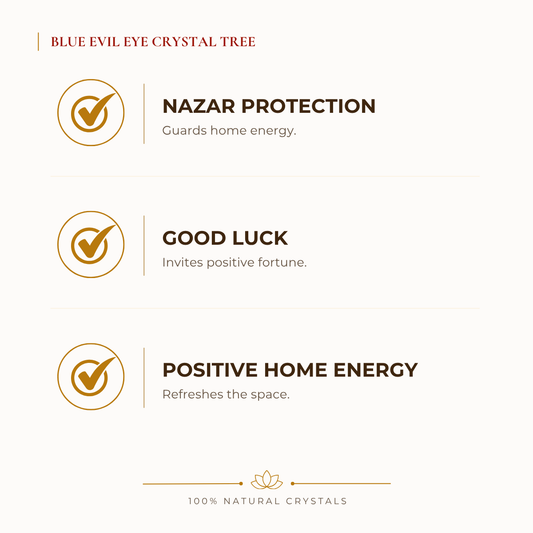 Natural Evil Eye Crystal Tree for Positivity