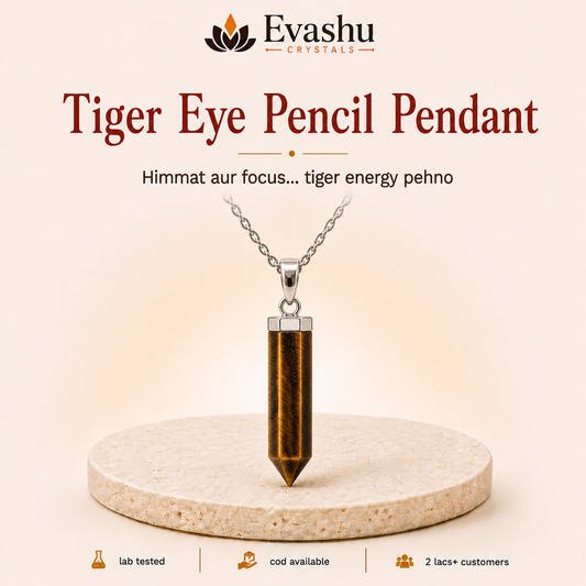 Natural Tiger Eye Pencil Pendant for Confidence
