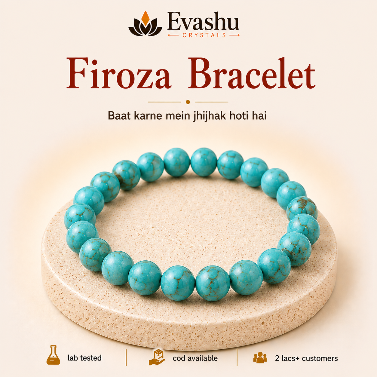 Natural Turquoise Firoza Bracelet for Communication