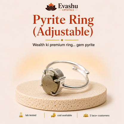 Natural Pyrite Ring for Abundance